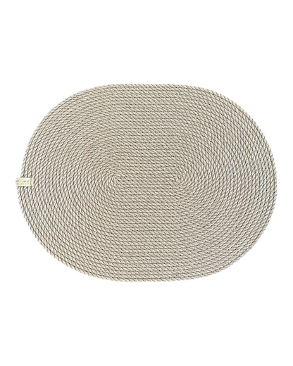 Ovalt dækkeserviet i jute 45×35 cm, håndlavet af naturmateriale, høj kvalitet, passer til enhver indretning.