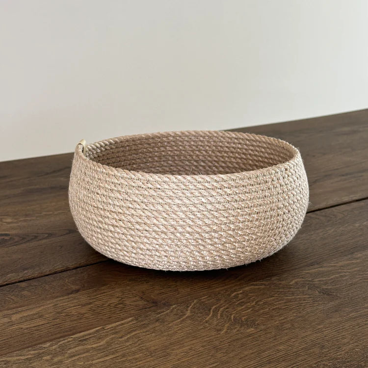 Kurv i jute, rund, natur (h11xd22)